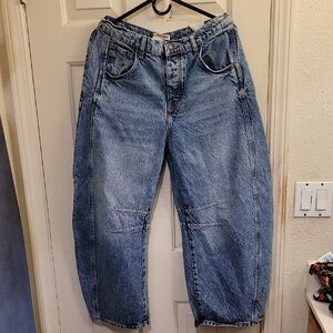 Free People Lucky You mid rise barrel Leg Jeans